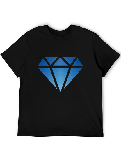 Geometric Diamond Graphic Black T-Shirt