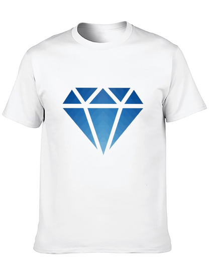 Geometric Diamond Graphic Black T-Shirt