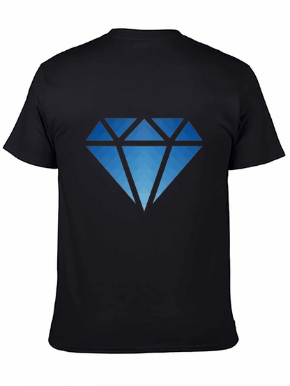 Geometric Diamond Graphic Black T-Shirt