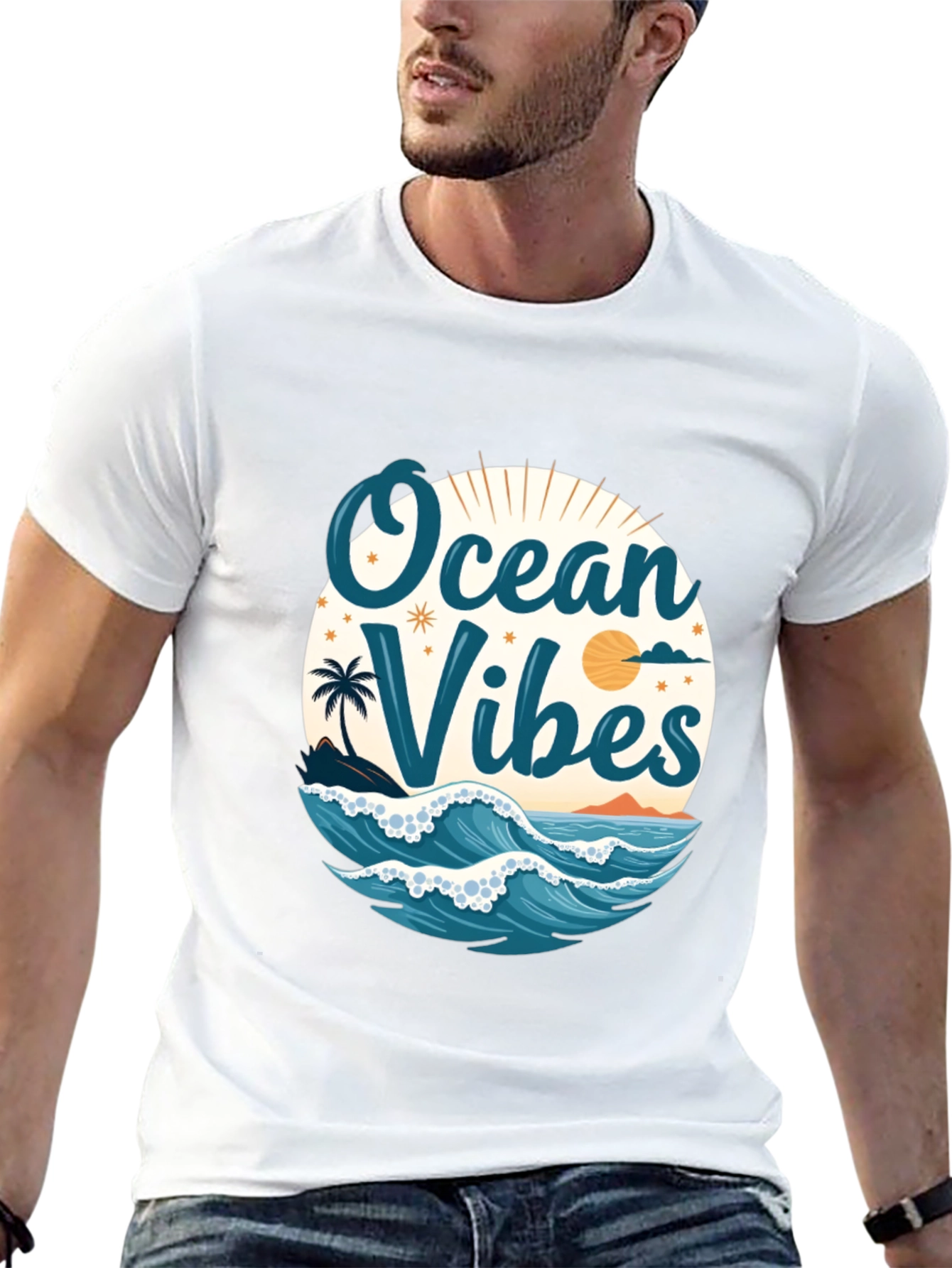 Ocean Vibes Black T-Shirt