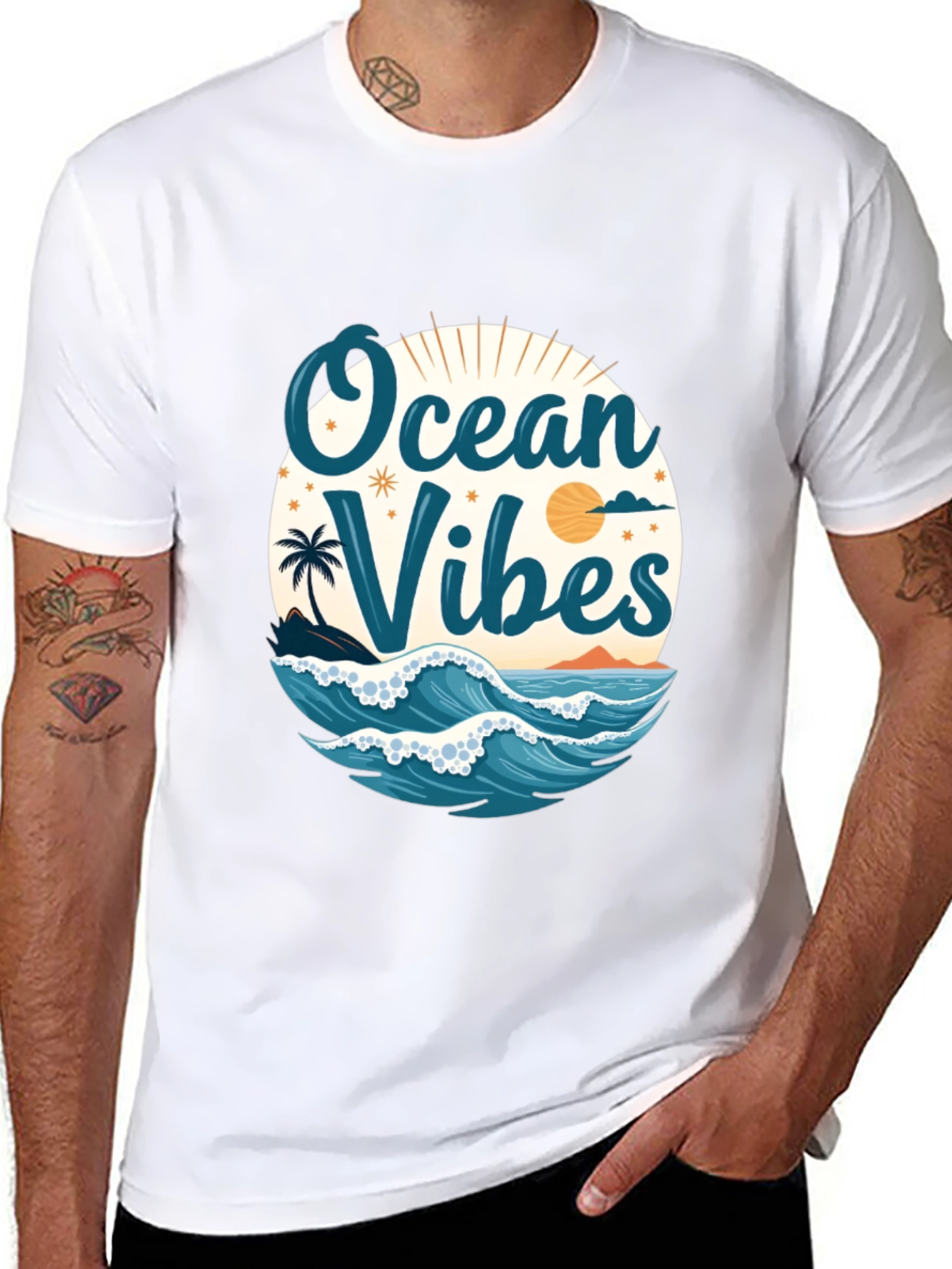 Ocean Vibes Black T-Shirt
