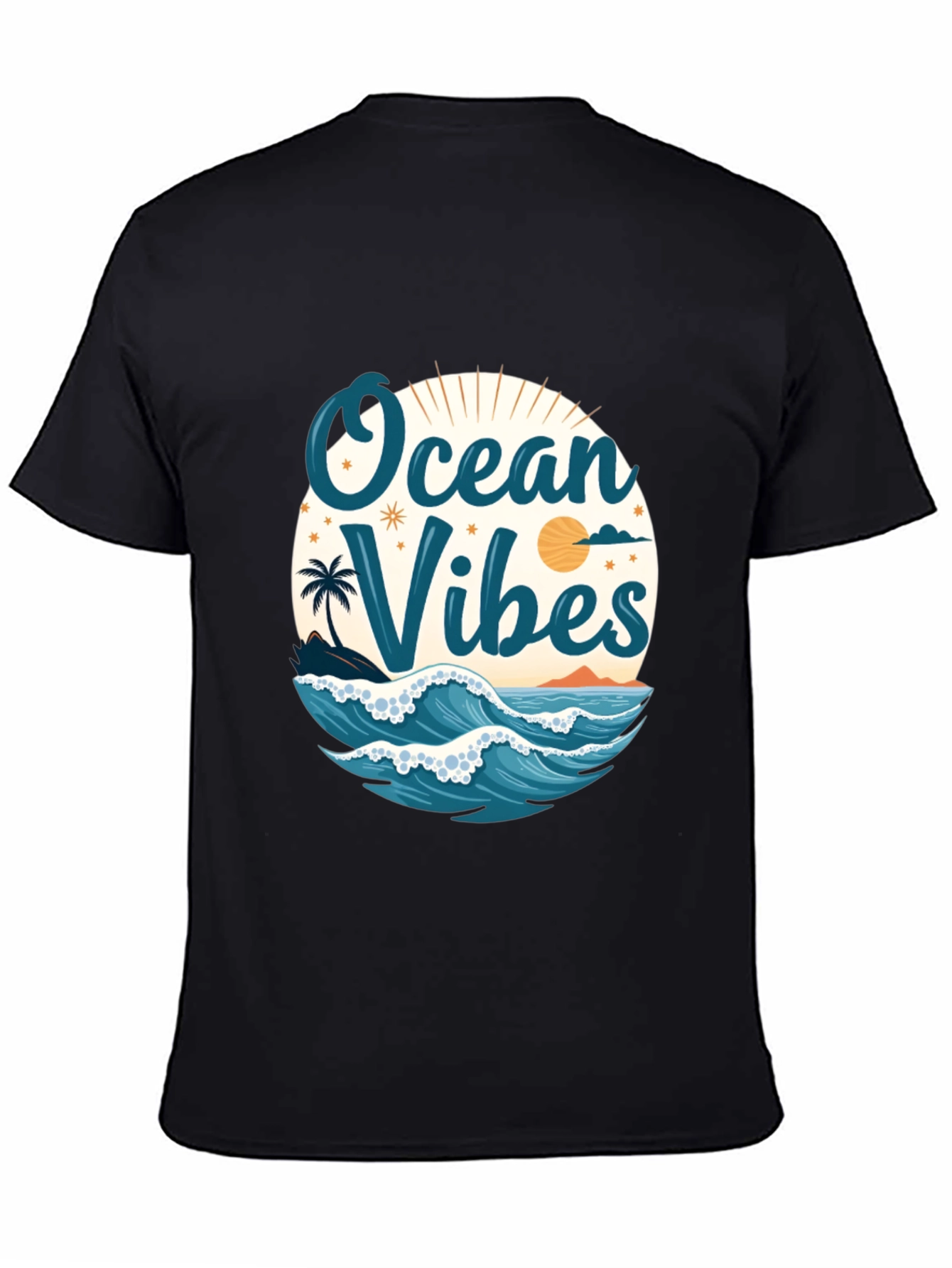 Ocean Vibes Black T-Shirt