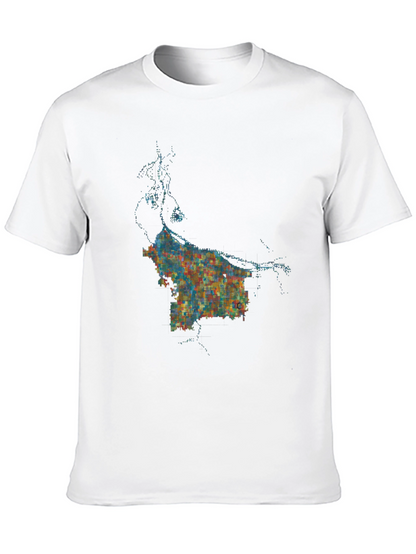 Abstract Cityscape Graphic Black T-Shirt