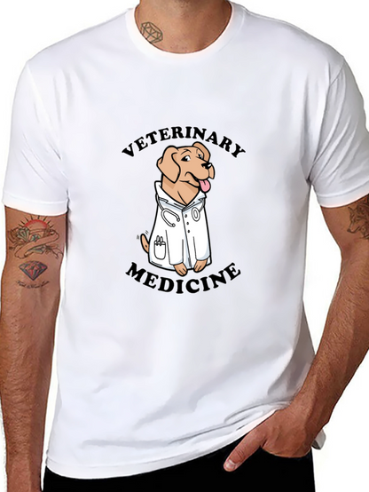 Veterinary Medicine Dog T-Shirt - Black Cotton Blend