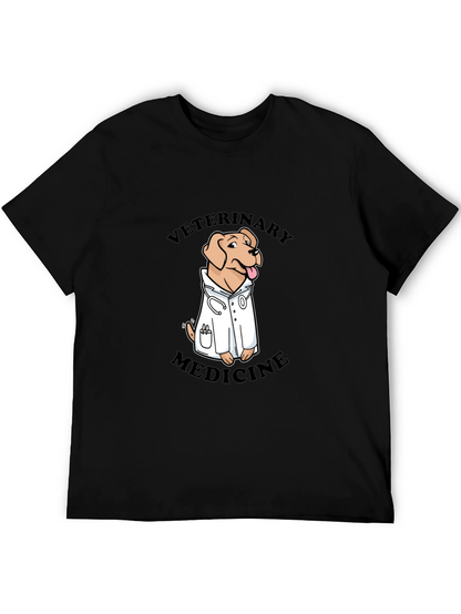 Veterinary Medicine Dog T-Shirt - Black Cotton Blend
