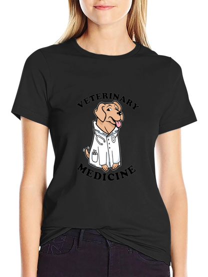 Veterinary Medicine Dog T-Shirt - Black Cotton Blend