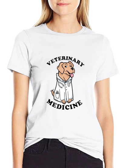 Veterinary Medicine Dog T-Shirt - Black Cotton Blend