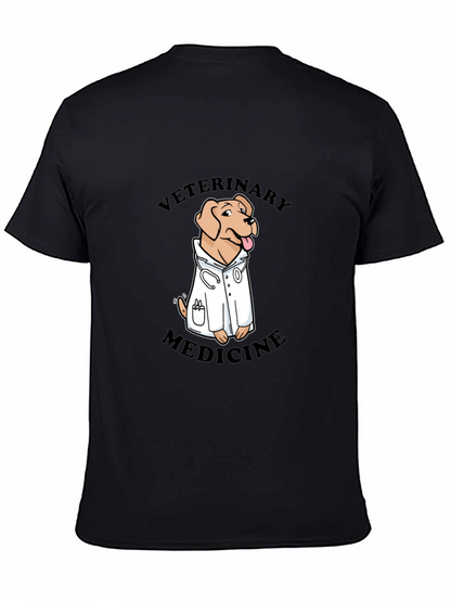 Veterinary Medicine Dog T-Shirt - Black Cotton Blend