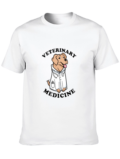 Veterinary Medicine Dog T-Shirt - Black Cotton Blend