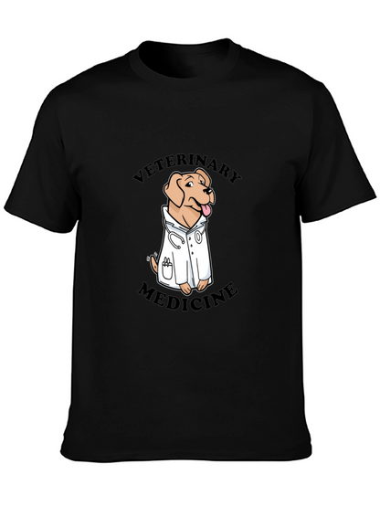 Veterinary Medicine Dog T-Shirt - Black Cotton Blend