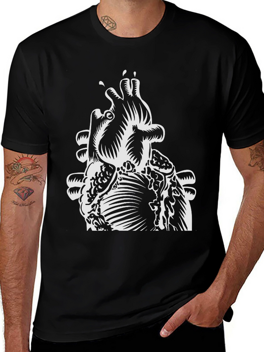 Anatomical Heart Graphic Tee - Mens Black T-Shirt