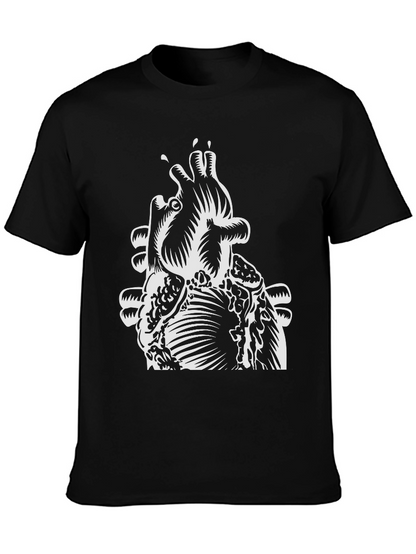 Anatomical Heart Graphic Tee - Mens Black T-Shirt