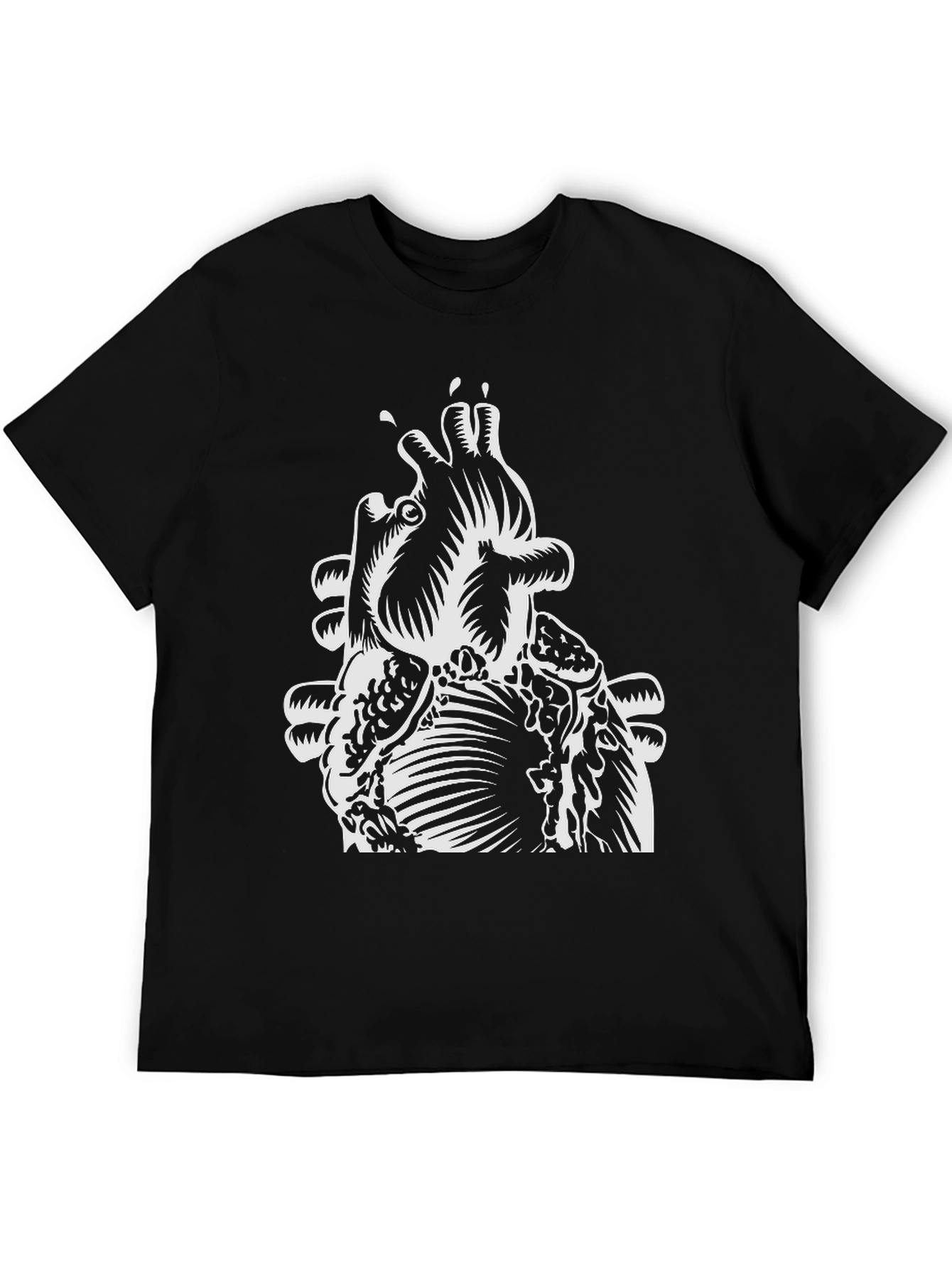 Anatomical Heart Graphic Tee - Mens Black T-Shirt
