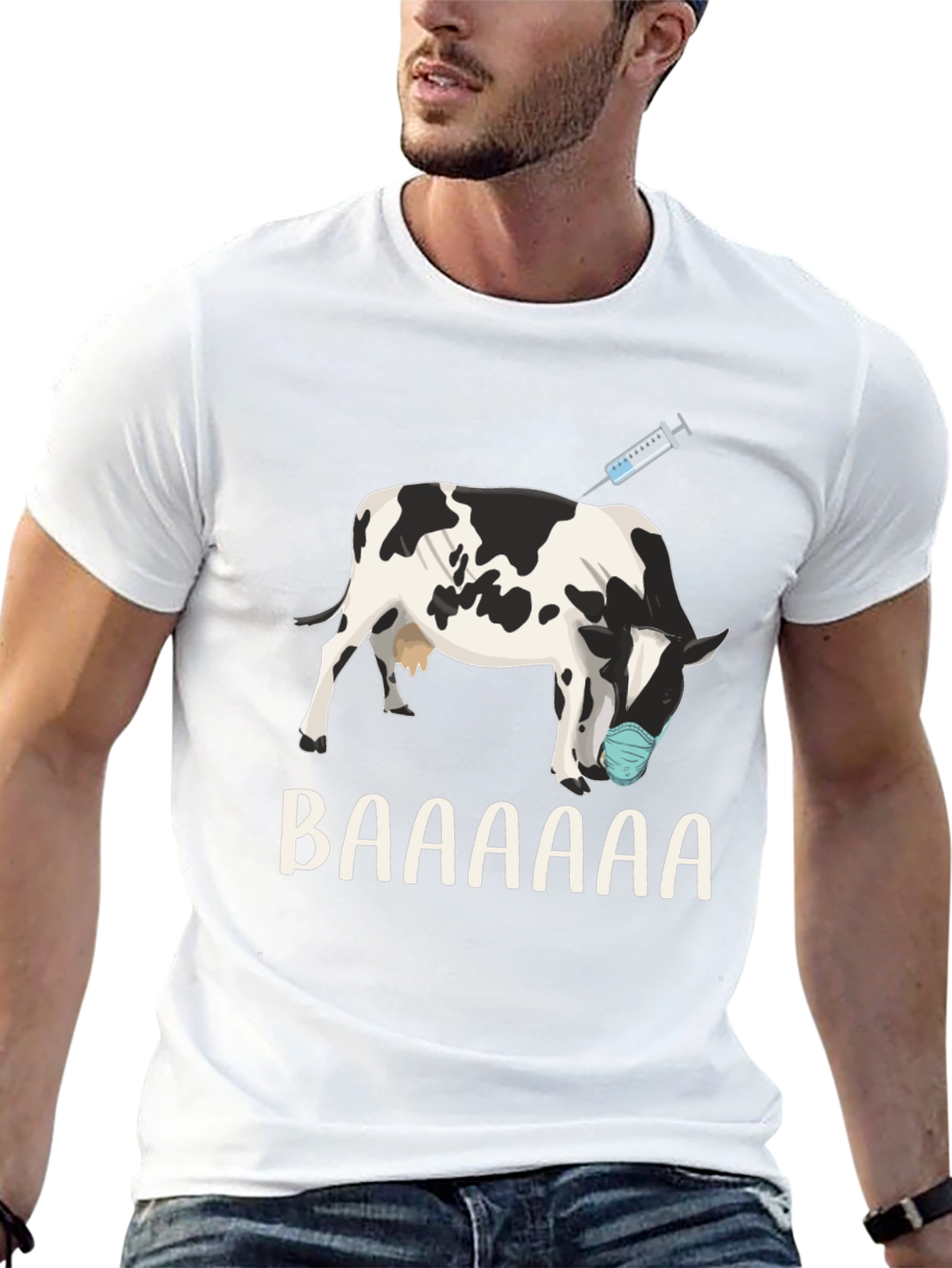 Vaccinated Cow T-Shirt: Funny Animal Design