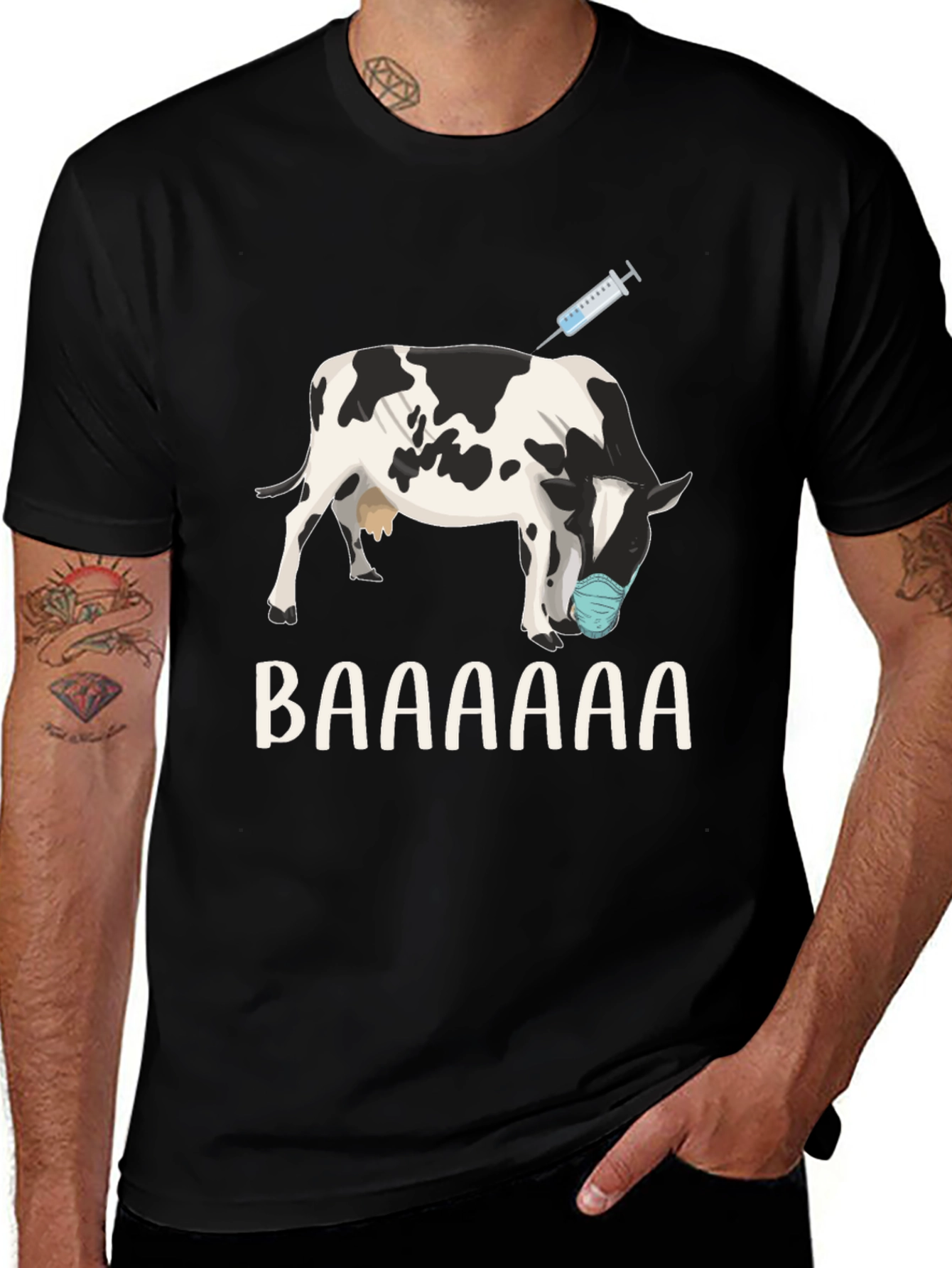 Vaccinated Cow T-Shirt: Funny Animal Design