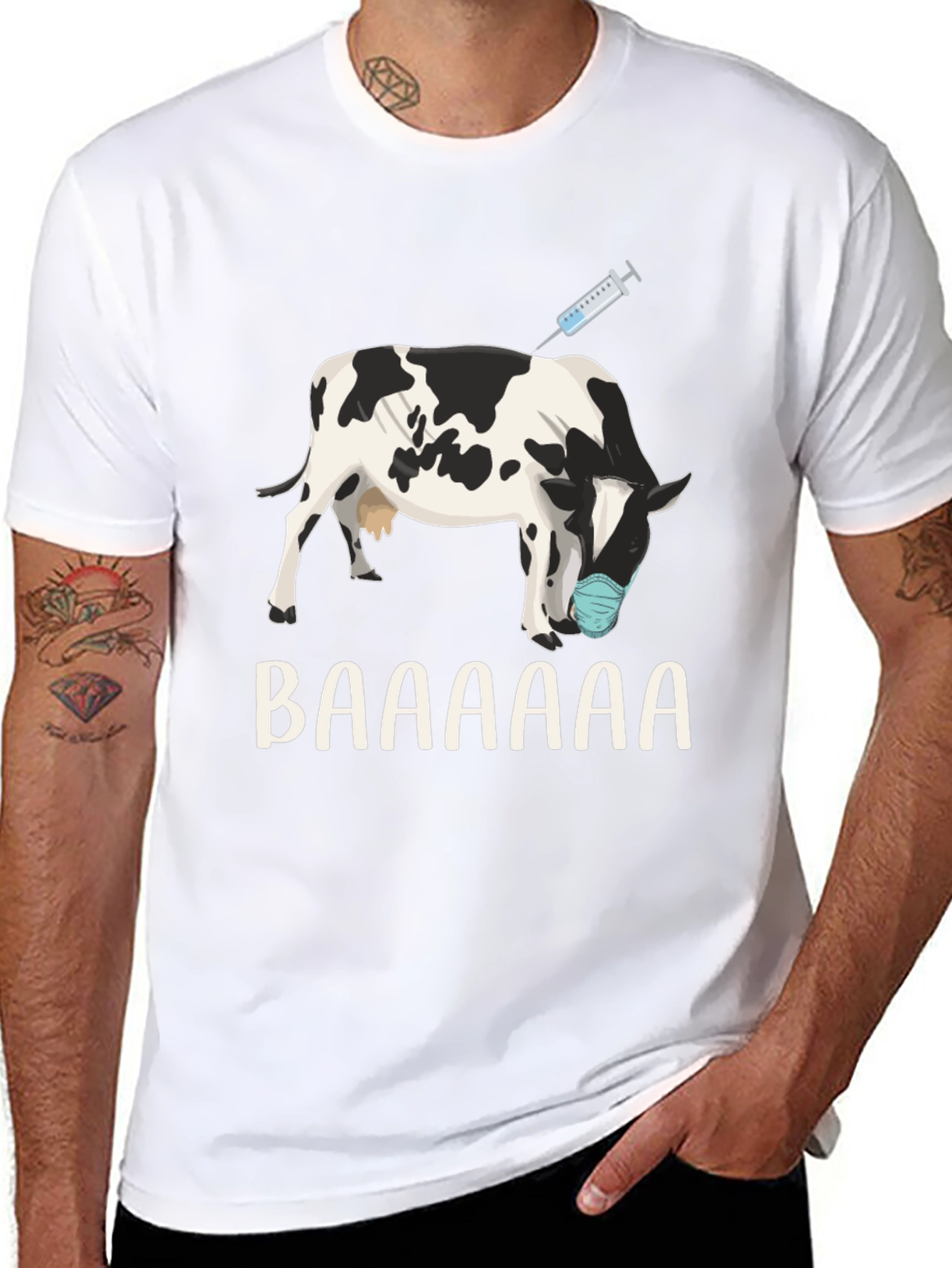 Vaccinated Cow T-Shirt: Funny Animal Design