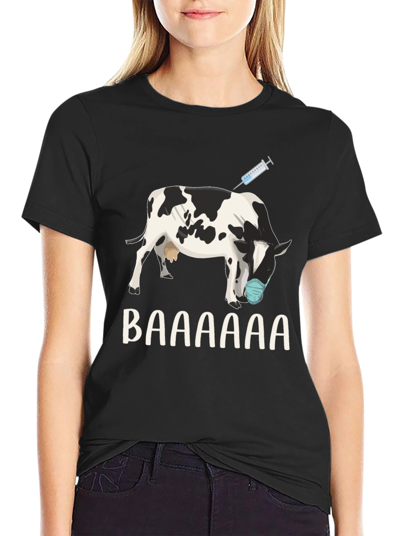 Vaccinated Cow T-Shirt: Funny Animal Design