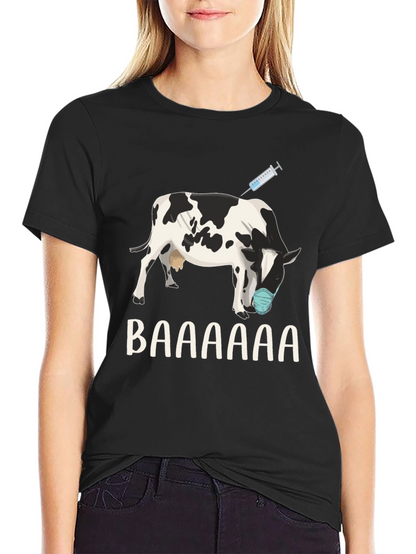 Vaccinated Cow T-Shirt: Funny Animal Design