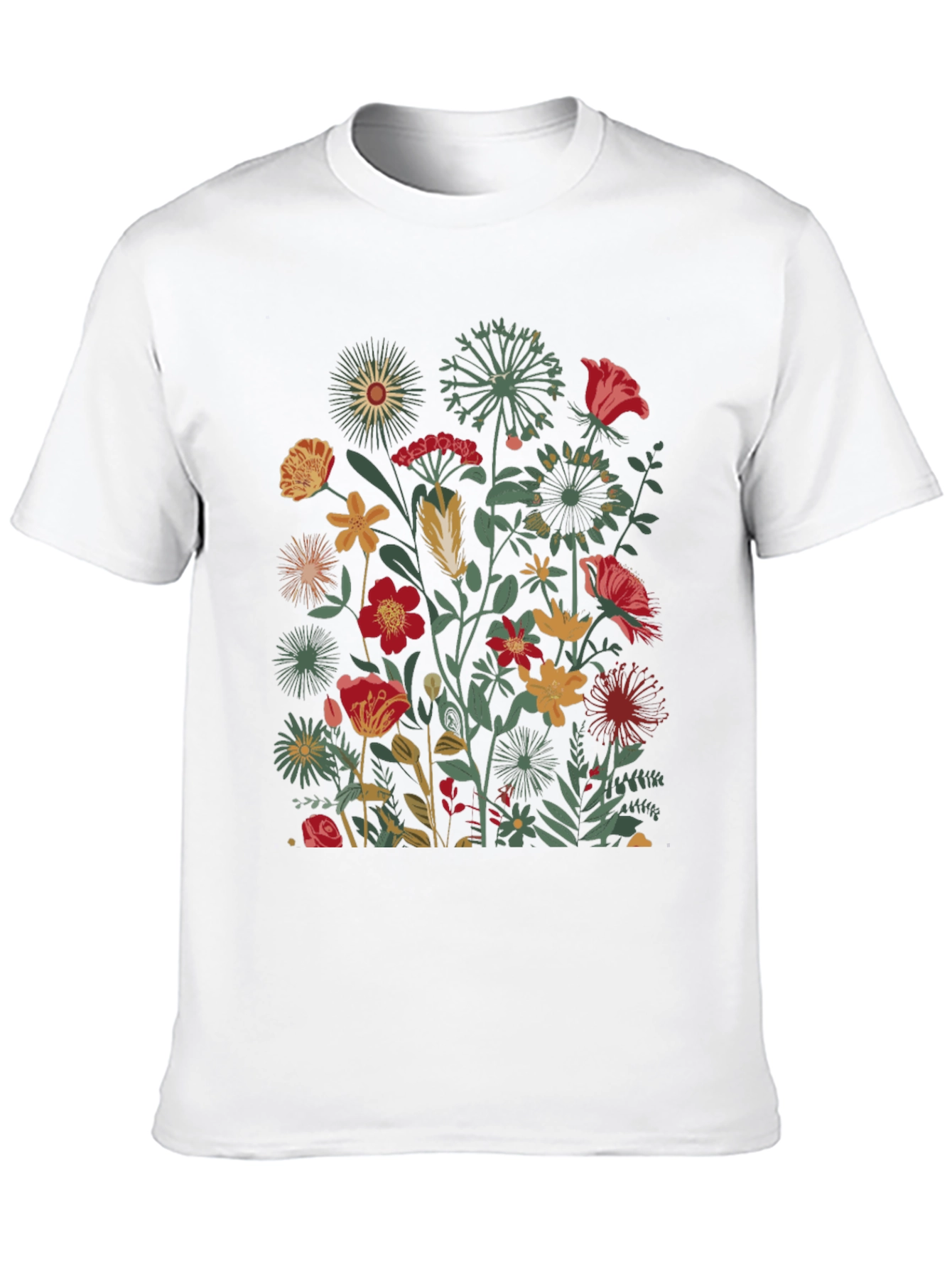 Floral Print Black T-Shirt - Botanical Garden Tee