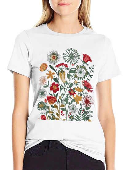 Floral Print Black T-Shirt - Botanical Garden Tee