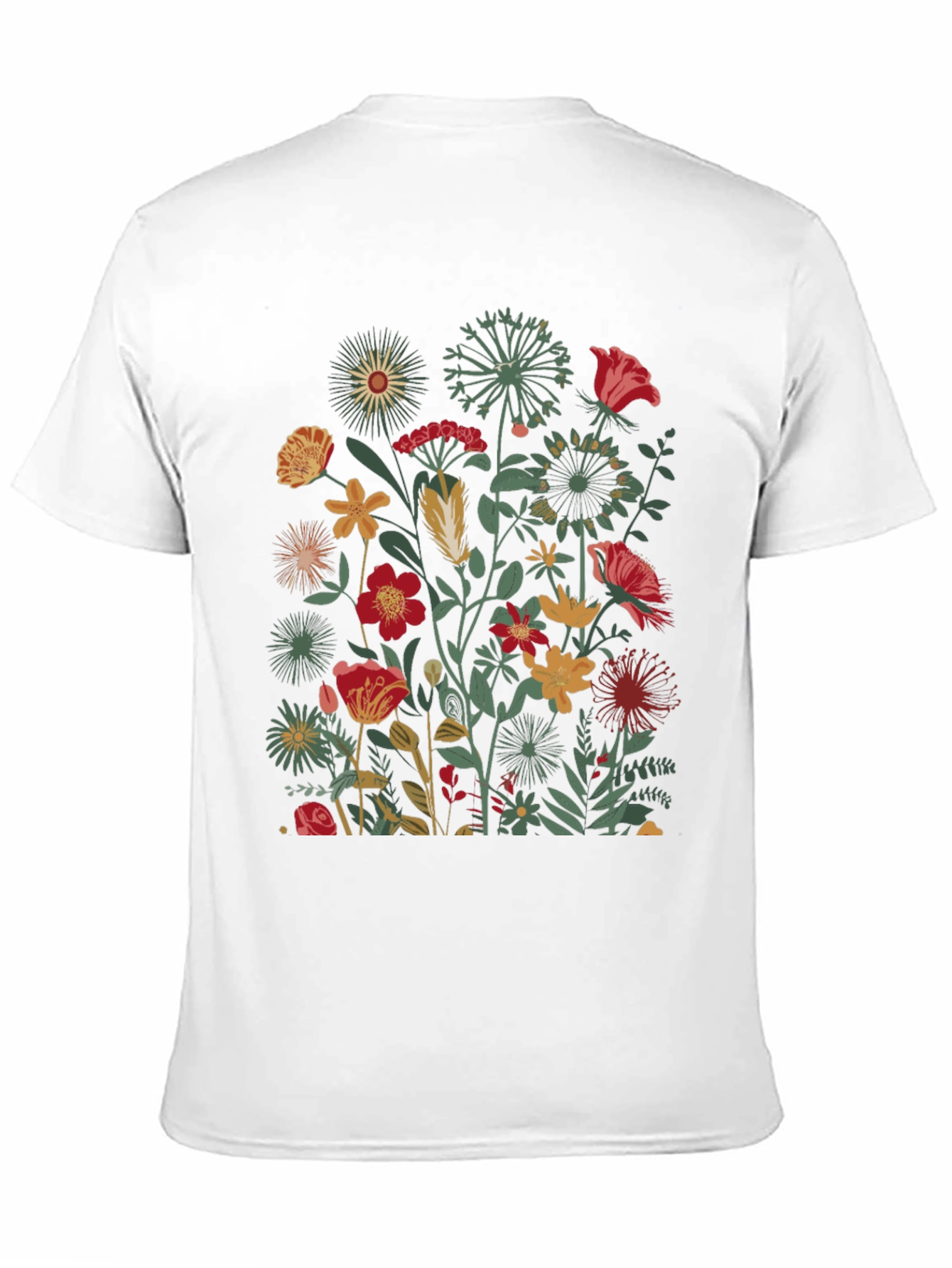 Floral Print Black T-Shirt - Botanical Garden Tee