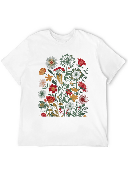 Floral Print Black T-Shirt - Botanical Garden Tee