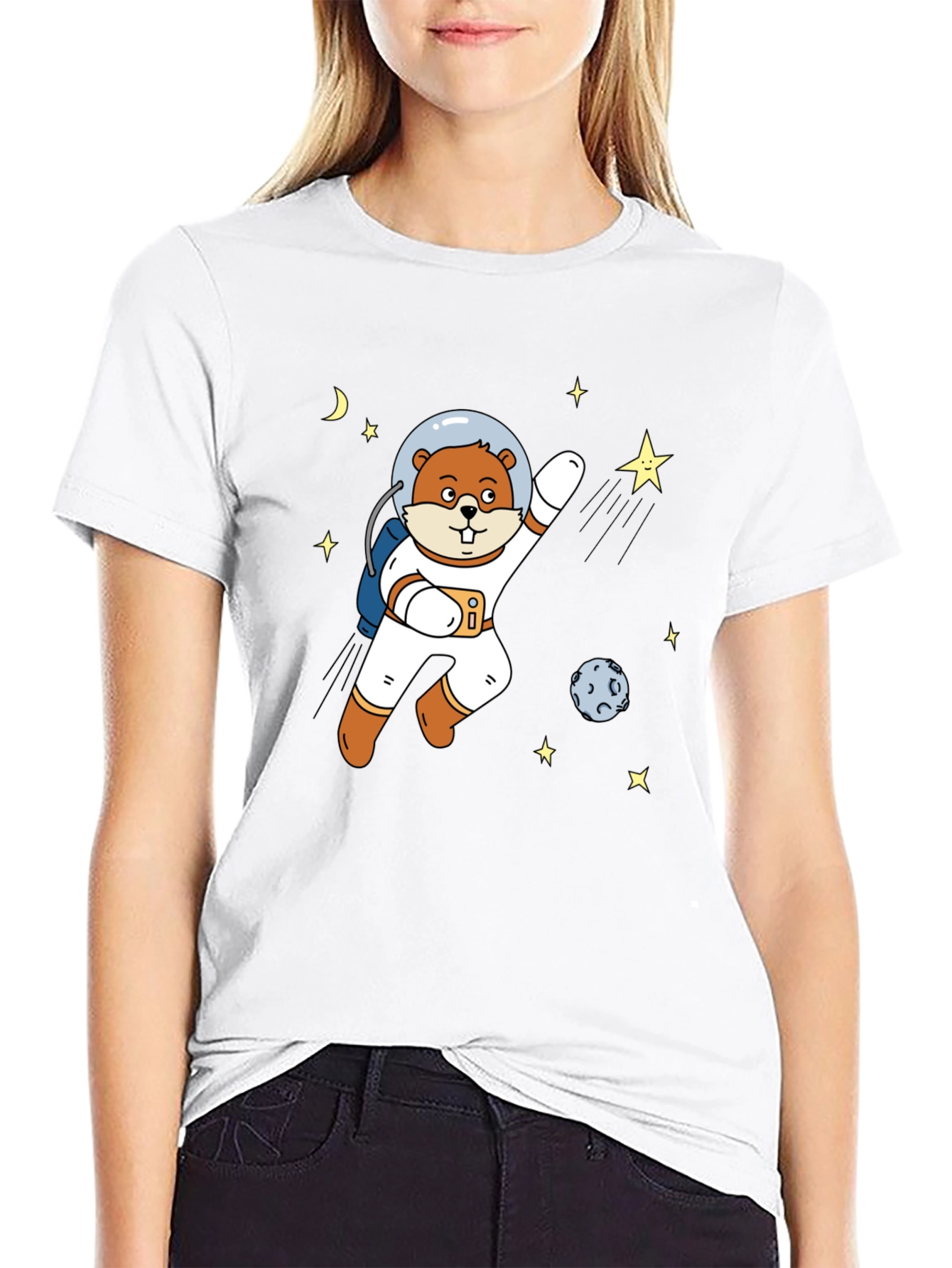 Astronaut Beaver T-Shirt - Space Adventure