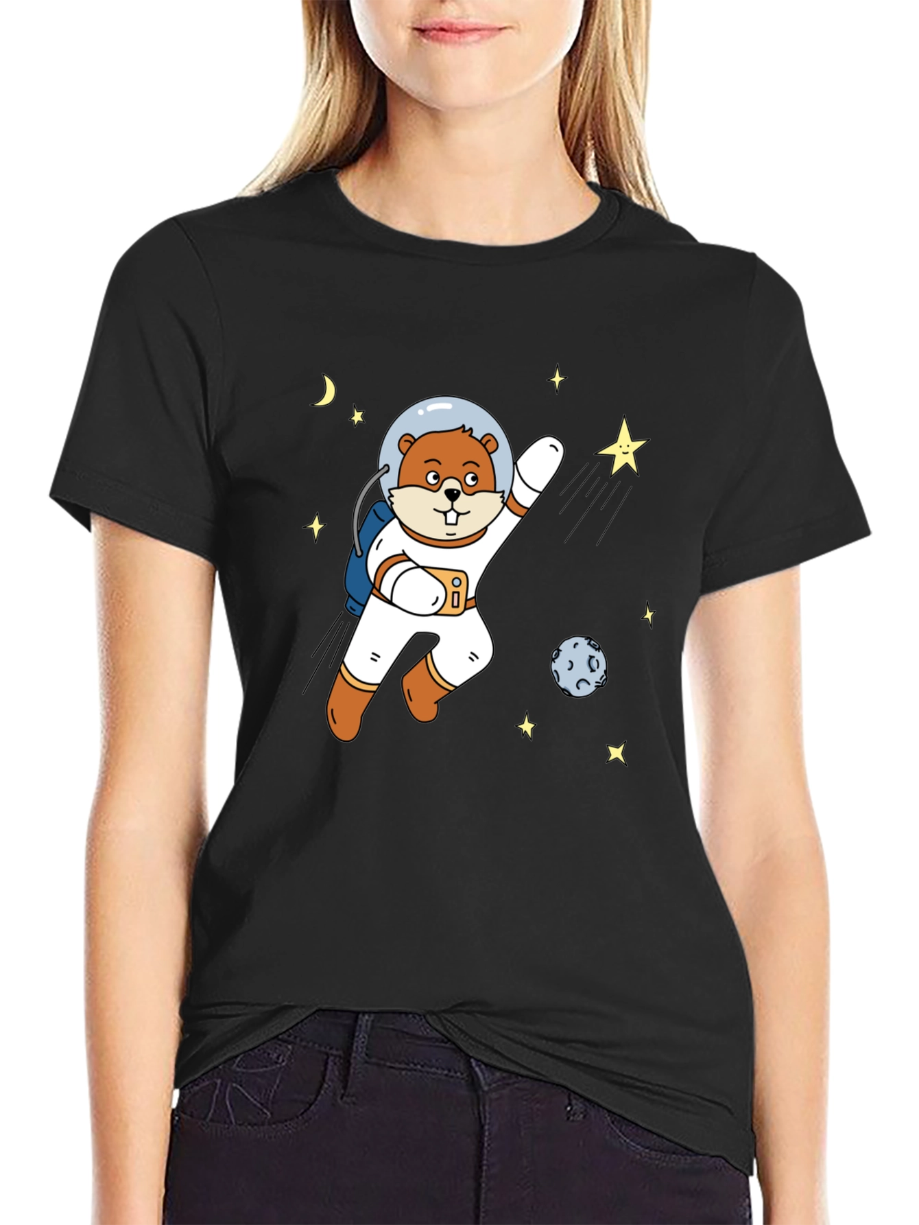 Astronaut Beaver T-Shirt - Space Adventure