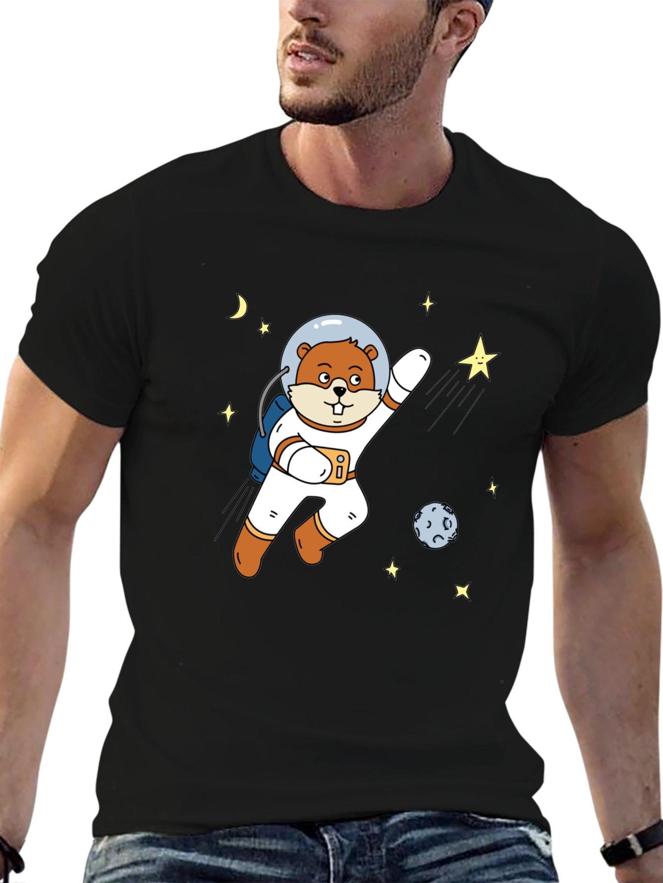 Astronaut Beaver T-Shirt - Space Adventure