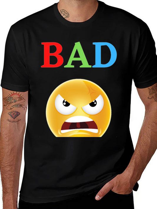 BAD Angry Emoji Graphic Tee - Express Yourself!