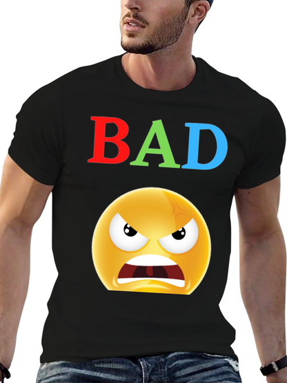 BAD Angry Emoji Graphic Tee - Express Yourself!