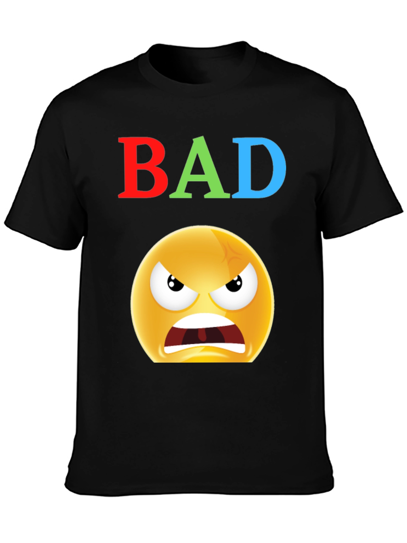 BAD Angry Emoji Graphic Tee - Express Yourself!