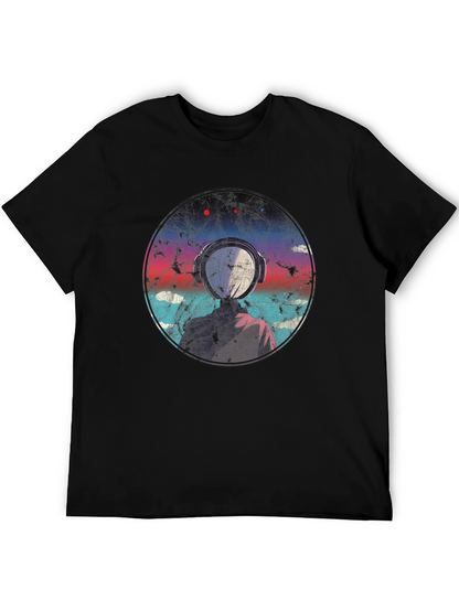 Abstract Headphone Graphic T-Shirt