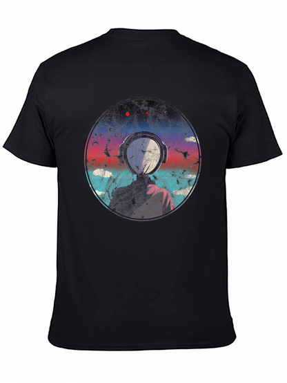 Abstract Headphone Graphic T-Shirt