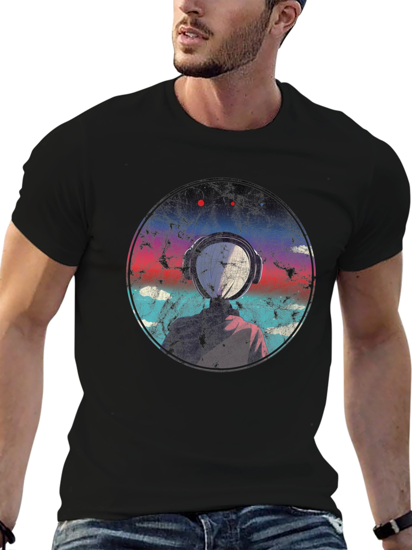 Abstract Headphone Graphic T-Shirt