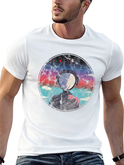 Abstract Headphone Graphic T-Shirt