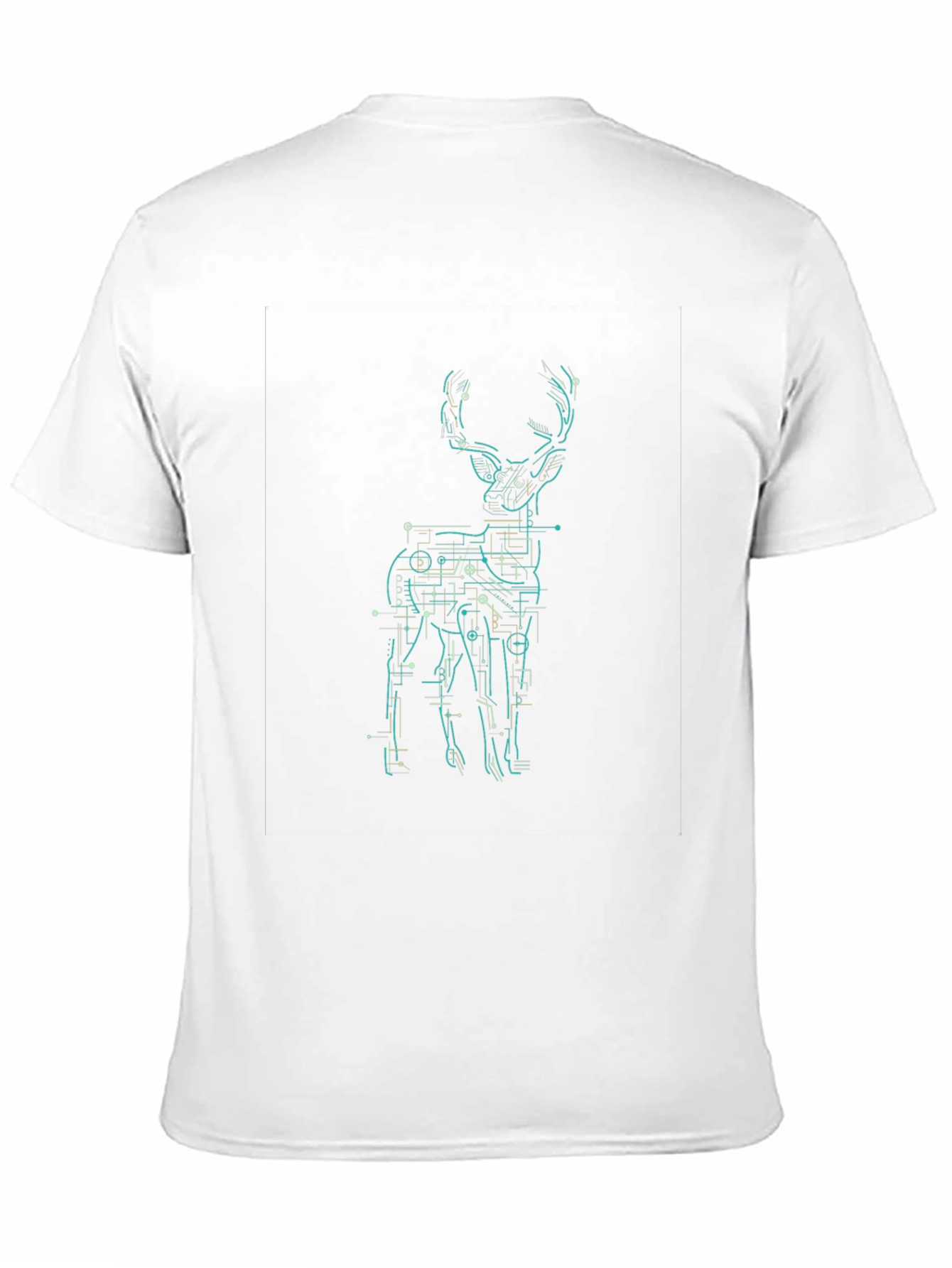Geometric Deer Graphic Print Mens Black T-Shirt