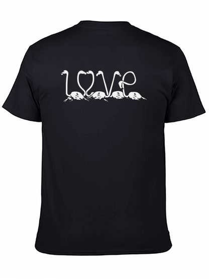 Love Flamingo Graphic Black T-Shirt