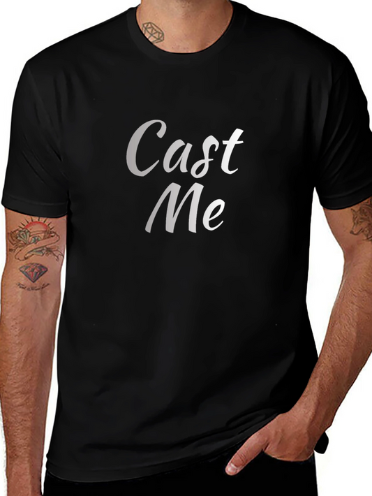 Cast Me Silver Print Black T-Shirt