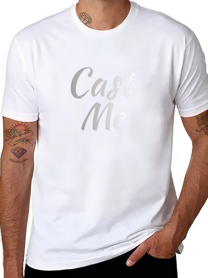 Cast Me Silver Print Black T-Shirt