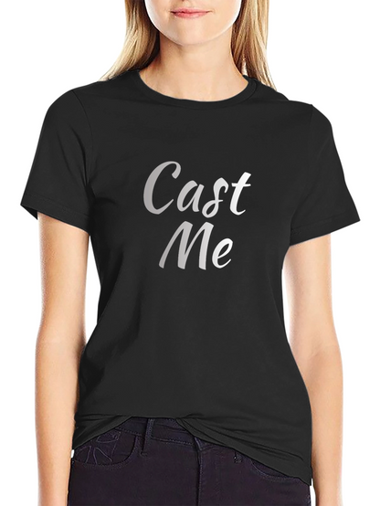 Cast Me Silver Print Black T-Shirt