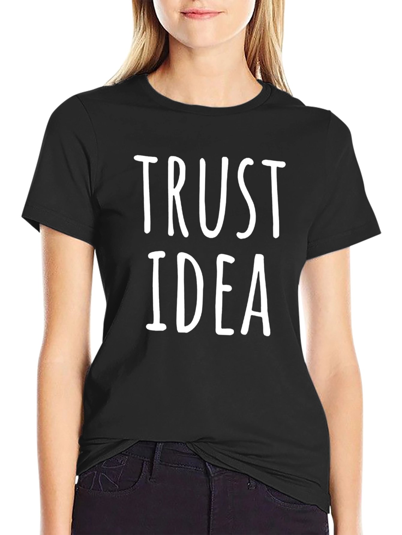 Trust Idea Graphic T-Shirt - Black Casual Tee