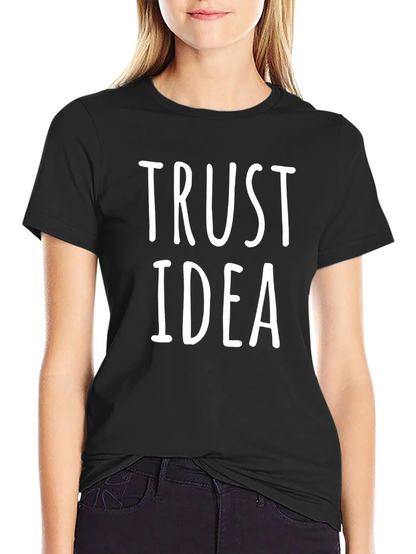 Trust Idea Graphic T-Shirt - Black Casual Tee