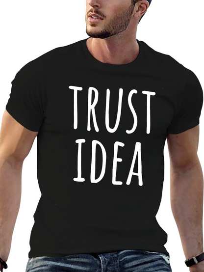Trust Idea Graphic T-Shirt - Black Casual Tee