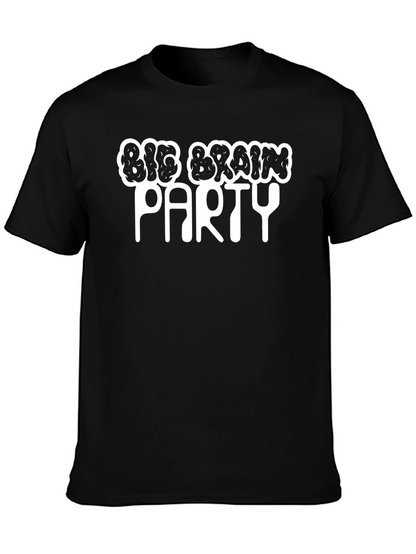 Big Brain Party Graphic Tee - Black Casual Shirt