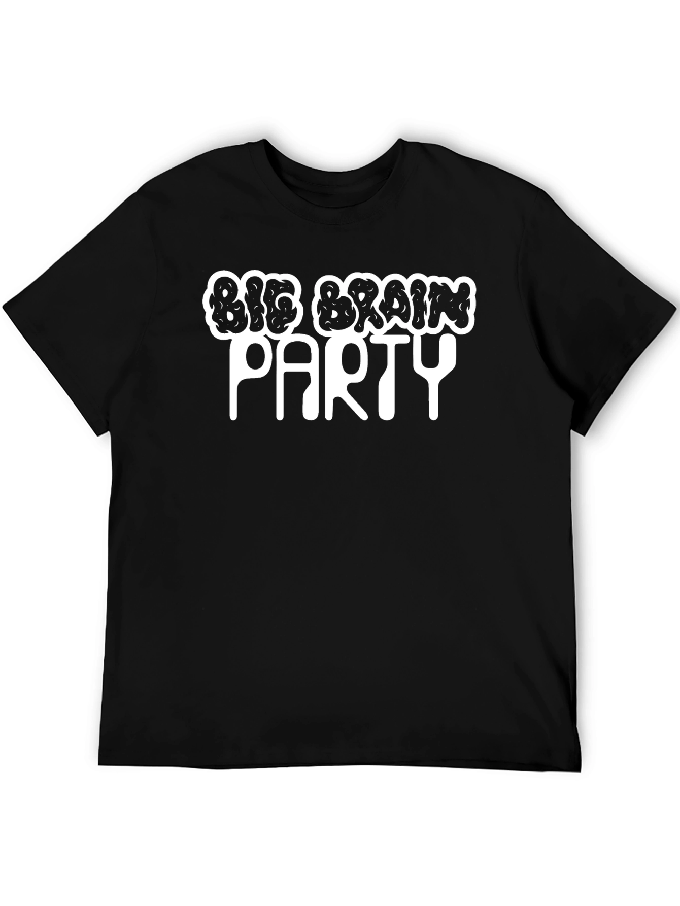 Big Brain Party Graphic Tee - Black Casual Shirt