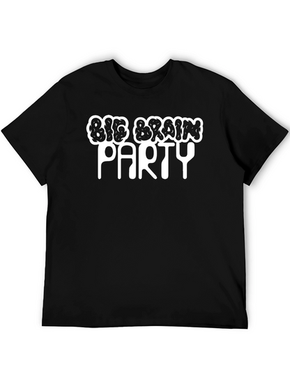 Big Brain Party Graphic Tee - Black Casual Shirt