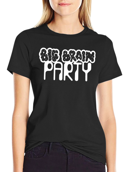 Big Brain Party Graphic Tee - Black Casual Shirt