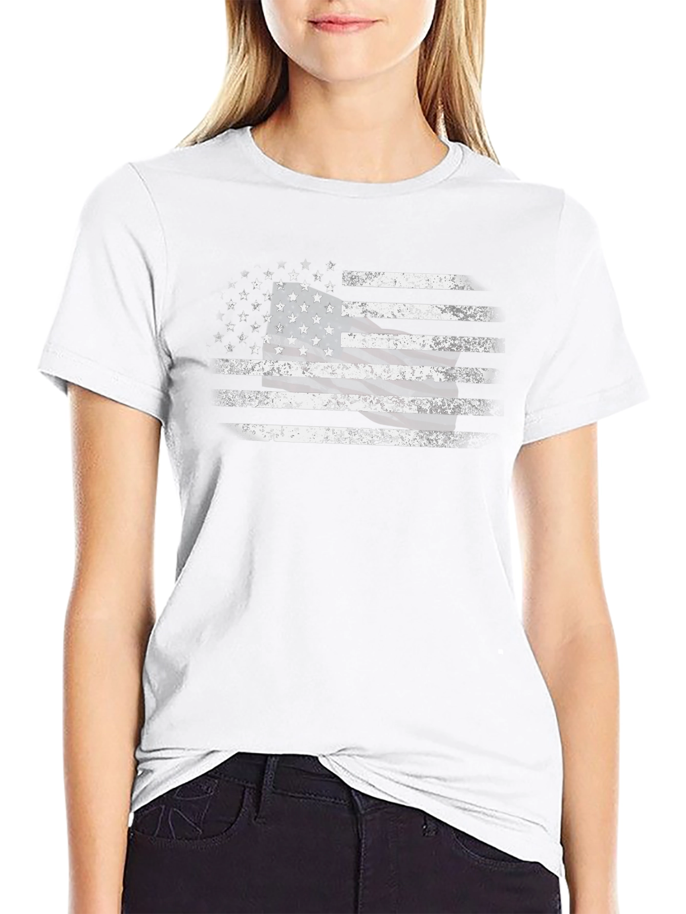 Distressed American Flag Graphic T-Shirt