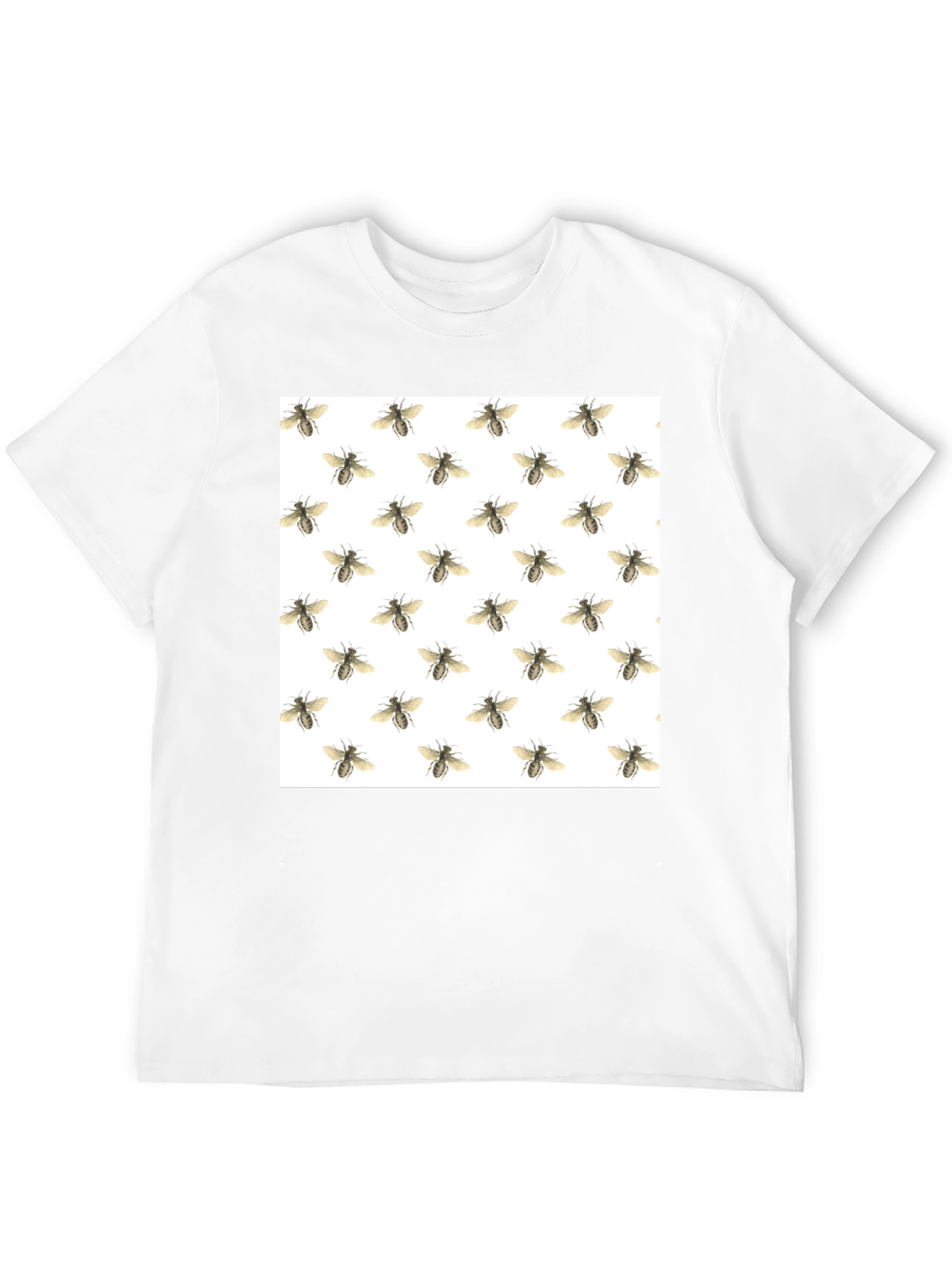 Bee Pattern Black T-Shirt